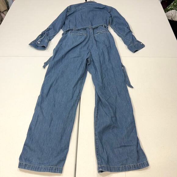 Lauren Ralph Lauren Criselda jean wide leg belted Jumpsuit Size 16 - Picture 6 of 7